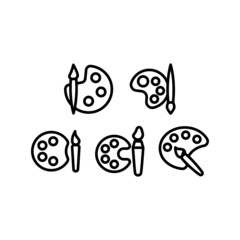 Painting Icon Set Vector Illustration