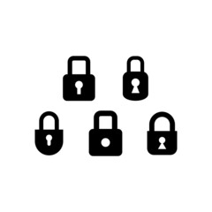 Padlock Icon Set Vector Illustration