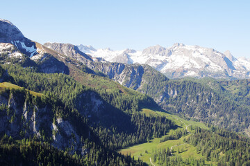 Fototapeta na wymiar View from Jenner mountain, near Koenigsee, Germany