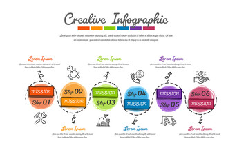 Infographic design Hand drawing style 6 option for Presentation.