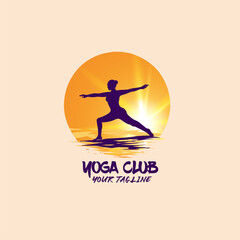 yoga mascot logo vector illustration template