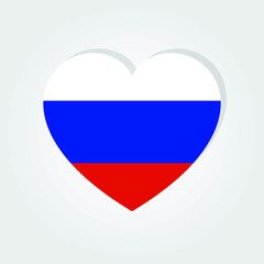 Russia flag-shaped love illustration. Floating flag love icon. Nationality concept.