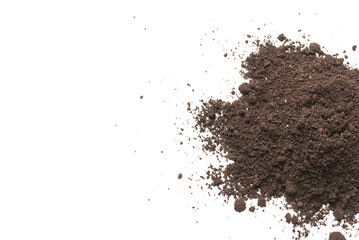 Black land for plant isolated on white background.