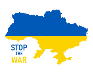 stop war Ukraine from Russia. flag Ukraine map. Say no the violence in war. vector illustration in flat style modern design.