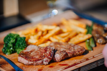 steak and chips