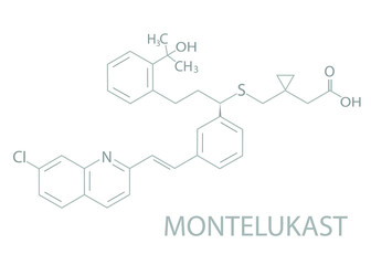 Montelukast molecular skeletal chemical formula.	