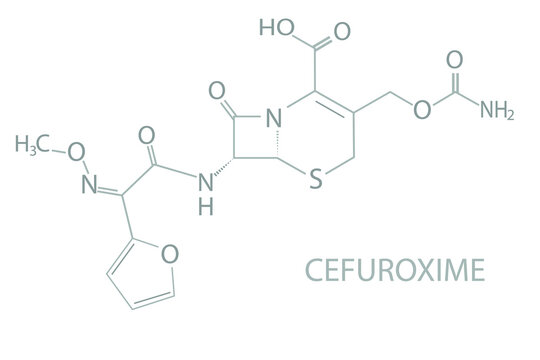 Cefuroxime molecular skeletal chemical formula.	