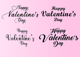 Fototapeta na wymiar Happy valentines day typography and stylish text design banner vector design 