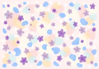 Watercolor painting pink flower background