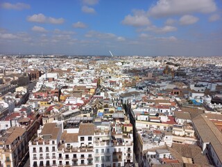 Fototapeta na wymiar A view of the Seville skyline as seen from the Giralda tower