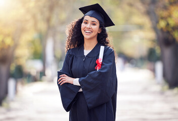You become what you believe. Shot of a young woman celebrating graduation day.