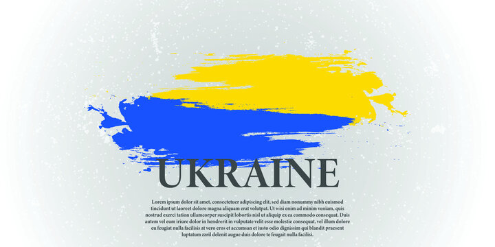 Abstract Ukraine flag color in grunge style and white background.
