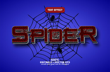 text effect spider style, editable font effect
