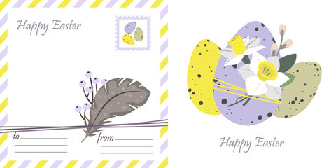 EASTER CARD NARCISSUS EGGS