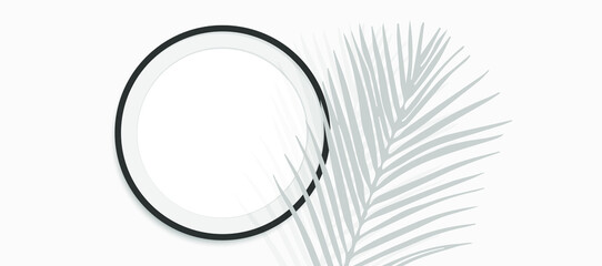 circle mock-up frame on white background	