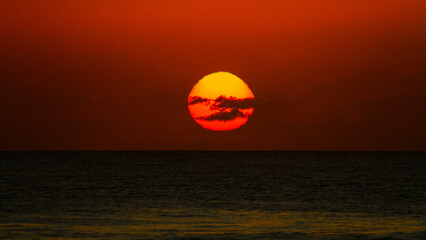 amazing view of orange sunset