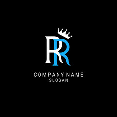 Fototapeta premium initial letter rr with crown logo vector design