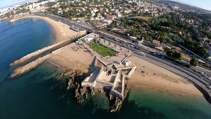Fototapeta na wymiar angular view with fort São Bruno in front of Oeiras