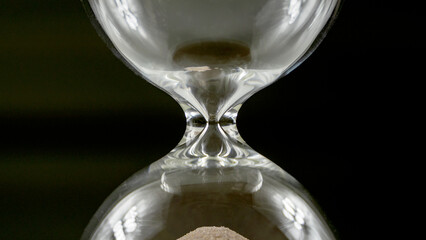 hourglass for about time of journey life concept with copy space.