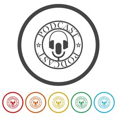 Podcast ring icon, color set