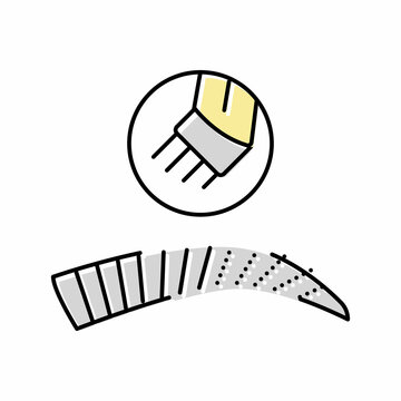 microblading procedure color icon vector illustration