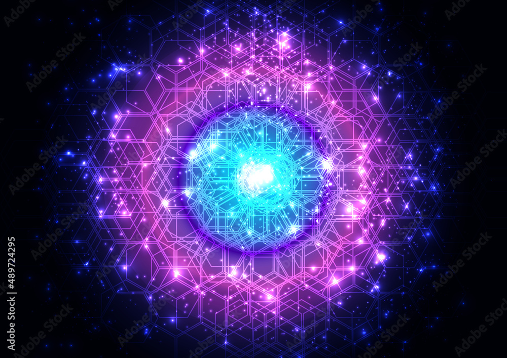 Poster big data visualization. artificial intelligence technology. futuristic digital mesh communication li