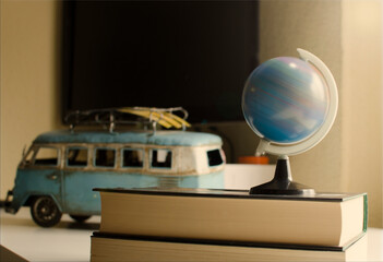 World globe rolling fast, thinking where to travel, concept of holidays