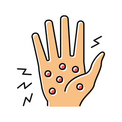 dyshidrotic eczema color icon vector illustration
