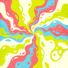 Abstract colorful psychedelic groovy background.
