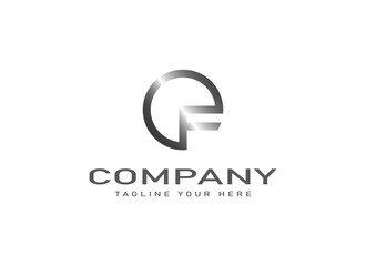 Abstract Initial Letter F Logo. Geometric Circle With Letter F Isolated on Black Background. Suitable For Business and Branding Logos. Flat Design Vector Template Elements