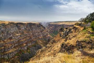 The deep gorge is carved by the Kasagh River, Armenia