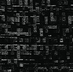 Rough, irregular texture composed of monochrome geometric elements. Overlay distressed grunge background. Abstract vector illustration. Isolated on white background. EPS10