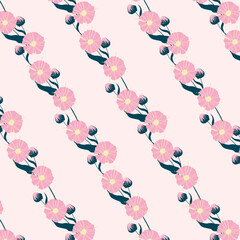 flowers beautiful pattern background, great for wrapping paper, banner, textile, wallpaper. cartoon vector illustrations	
