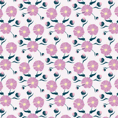 flowers beautiful pattern background, great for wrapping paper, banner, textile, wallpaper. cartoon vector illustrations
