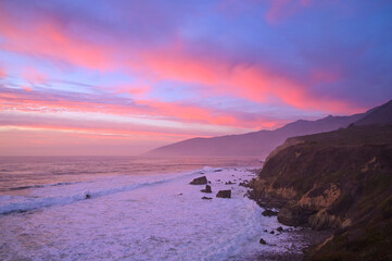 Sunset at Pacific Valley Bluff in Big Sur California