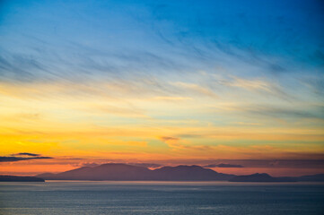 Fototapeta na wymiar Sunset over the San Juan Islands In The Pacific Northwest