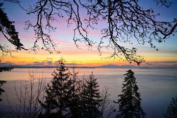 Sunset over the San Juan Islands In The Pacific Northwest