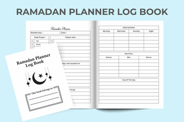 Ramadan information notebook KDP interior. KDP interior logbook. Ramadan meal planner and experience tracker journal template. Fasting and ramadan activity tracker notebook interior.