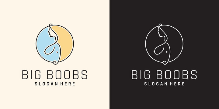 Big boob beauty women logo