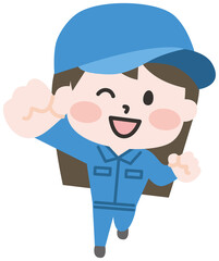 笑顔の作業員のイラスト