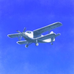 airplane
Color illustration of a white airplane in a blue sky. An idea for color books, children's books, greeting cards, postcards.