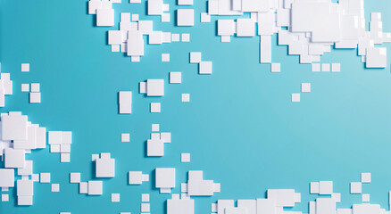 3D rendering dynamic cubes abstract background, business, science, technology concept illustration. 