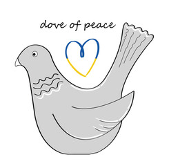 Dove of peace. Ukrainian flag. Stop war
