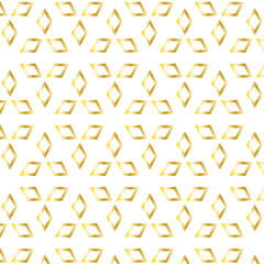 Golden rhombus pattern on white background
