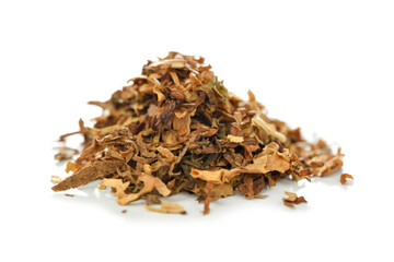 Small pile of tobacco isolated on white background
