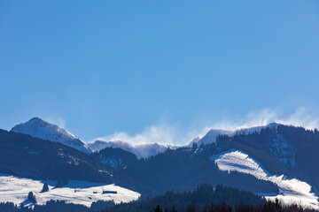 Allgäu - berge - Windig - Winter - Schneeverwehungen