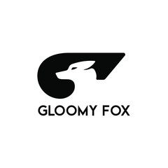 letter G Fox logo. fox or wolf head silhouette logo