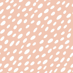 Abstract spotted seamless pattern in pastel colors. Beige dotted background. Vector hand-drawn illustration. Perfect for print, decorations, wrapping paper, covers, invitations, cards.
