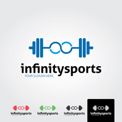 infinity sports logo template - vector