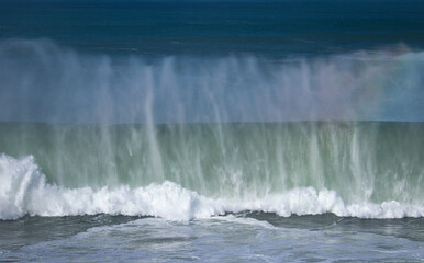 Big ocean waves in a stormy day
